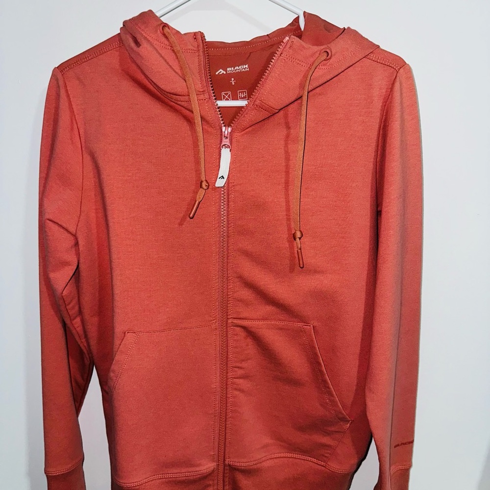 Red Orange Black Mountain Women's Hoodie Jacket